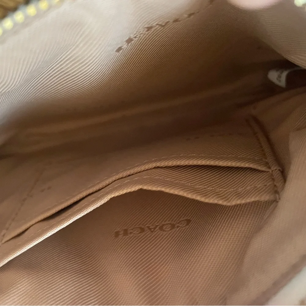 Coach Corner Zip Wristlet Cream With Floral Pink Rose Print With Hangtag - Picture 7 of 8